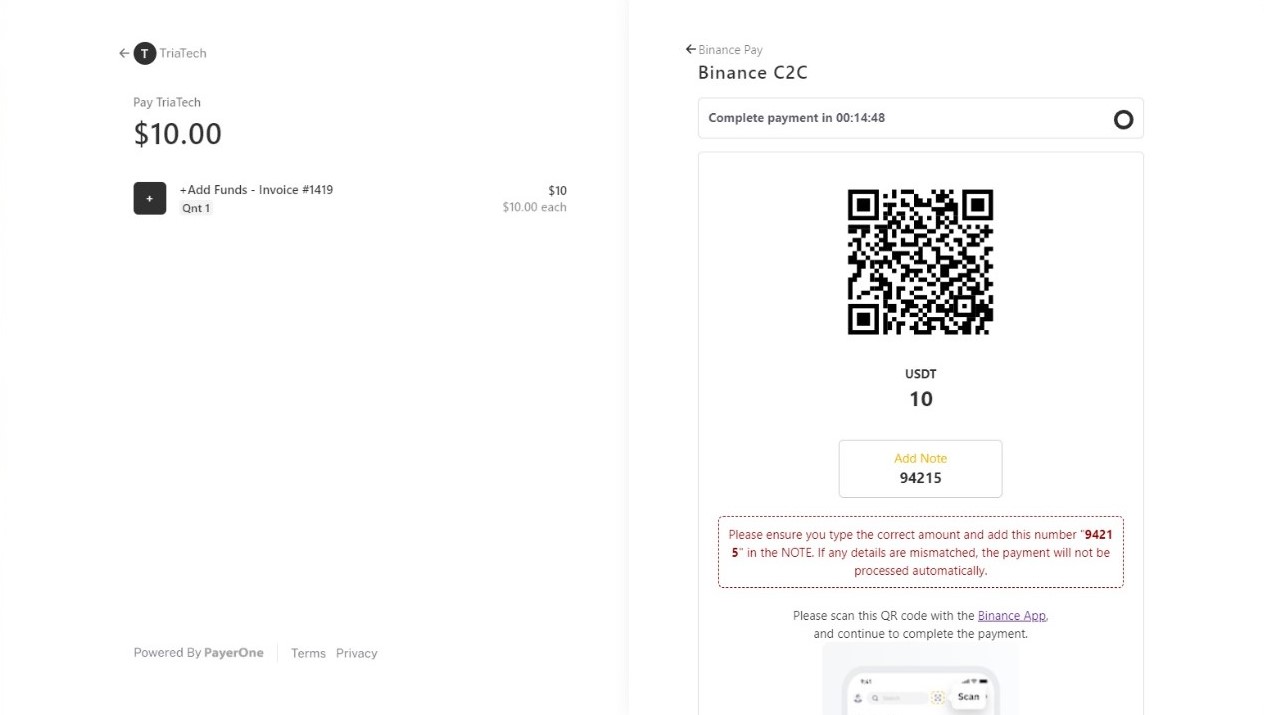 Add Funds Process